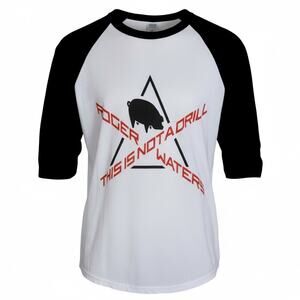 Roger Waters This Is Not A Drill 2022 Tour Raglan 3/4 Sleeve Med Black White T